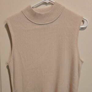 Professional mock neck sleeveless sweater Sz XL-Cream